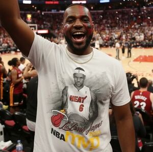 LeBron James MVP Tee Shirt Vintage Basketball Size M Miami Heat